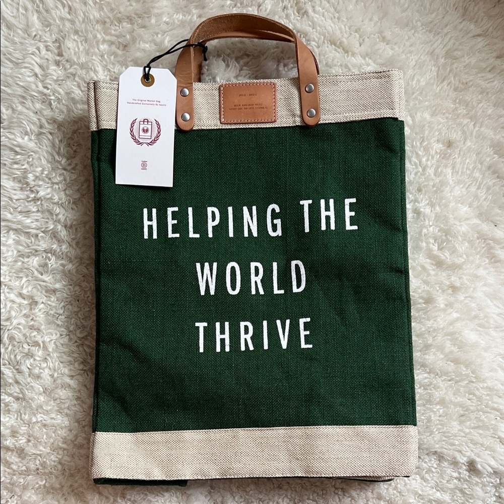 NWT - Apolis The Original Market Bag with Leather Handles